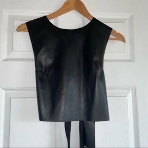 Zara faux leather lace up shell